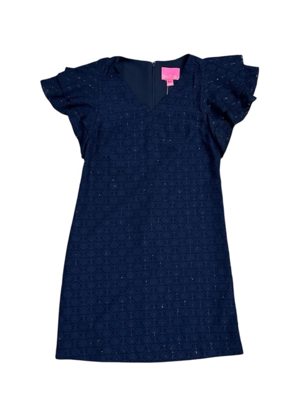 NWT Lilly Pulitzer Dress Kathie 0 Navy Tanzanian Clip - Picture 6 of 10